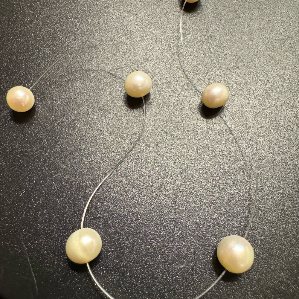 Floating Pearl Necklace - 16” - Picture 2 of 6